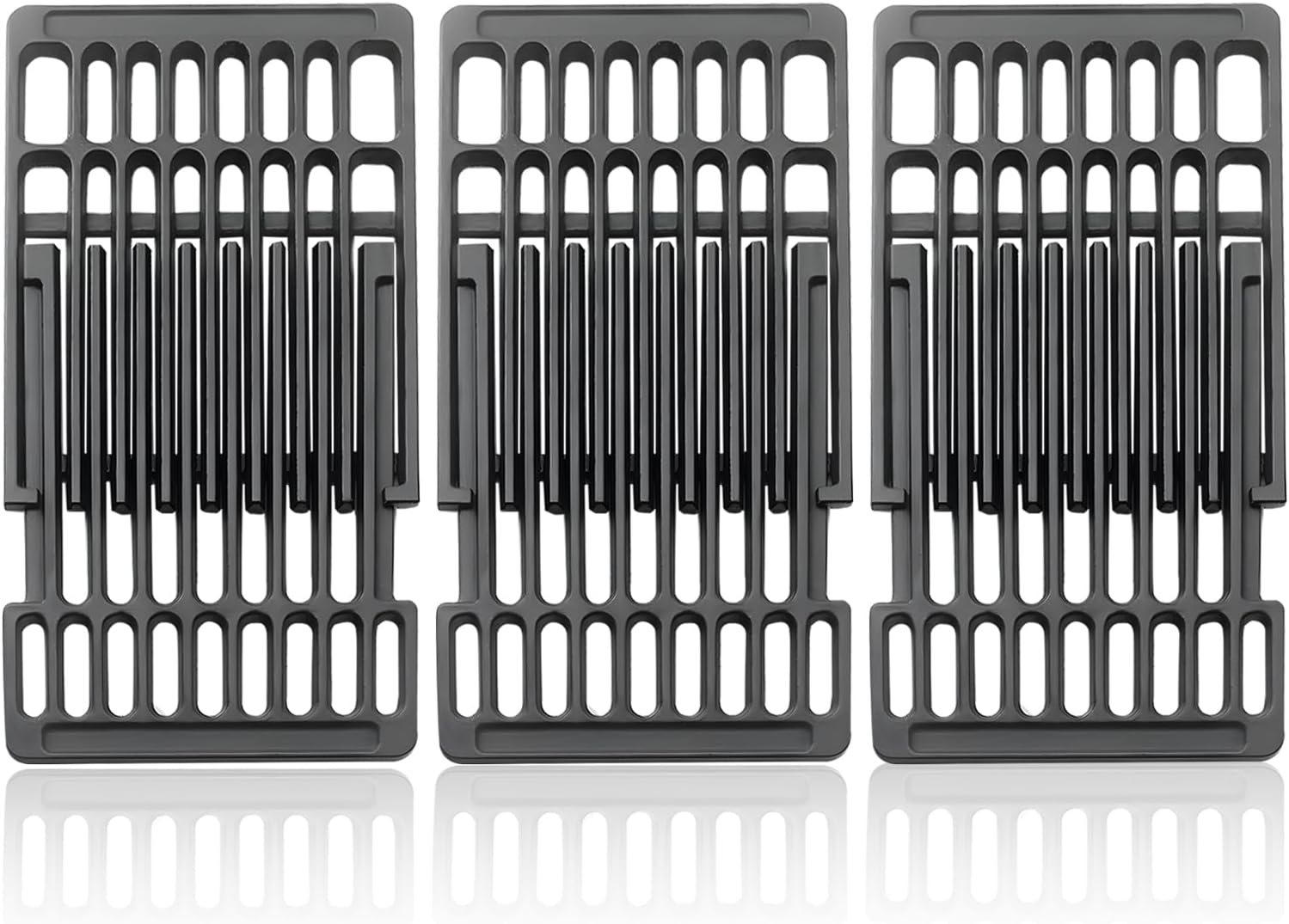 Universal adjustable cast iron grill grates extending from 14 to 20 inches for Landmann, Outback & Cosmo BBQ grills.