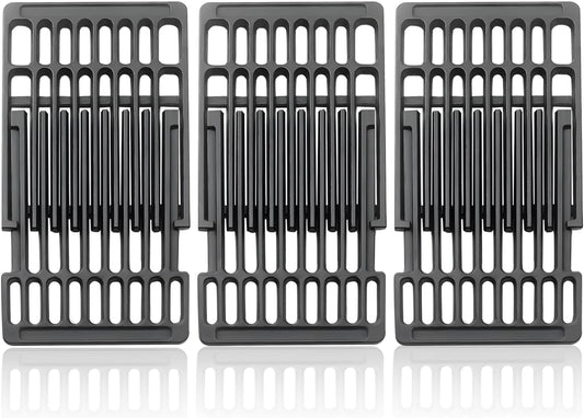 Universal adjustable cast iron grill grates extending from 14 to 20 inches for Landmann, Outback & Cosmo BBQ grills.