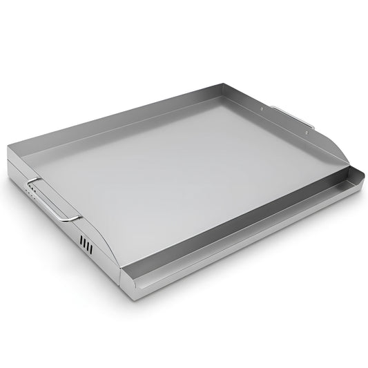 Universal stainless steel BBQ griddle plate plancha 43.2x33 cm for Weber, Napoleon, Campingaz & Enders gas grills.