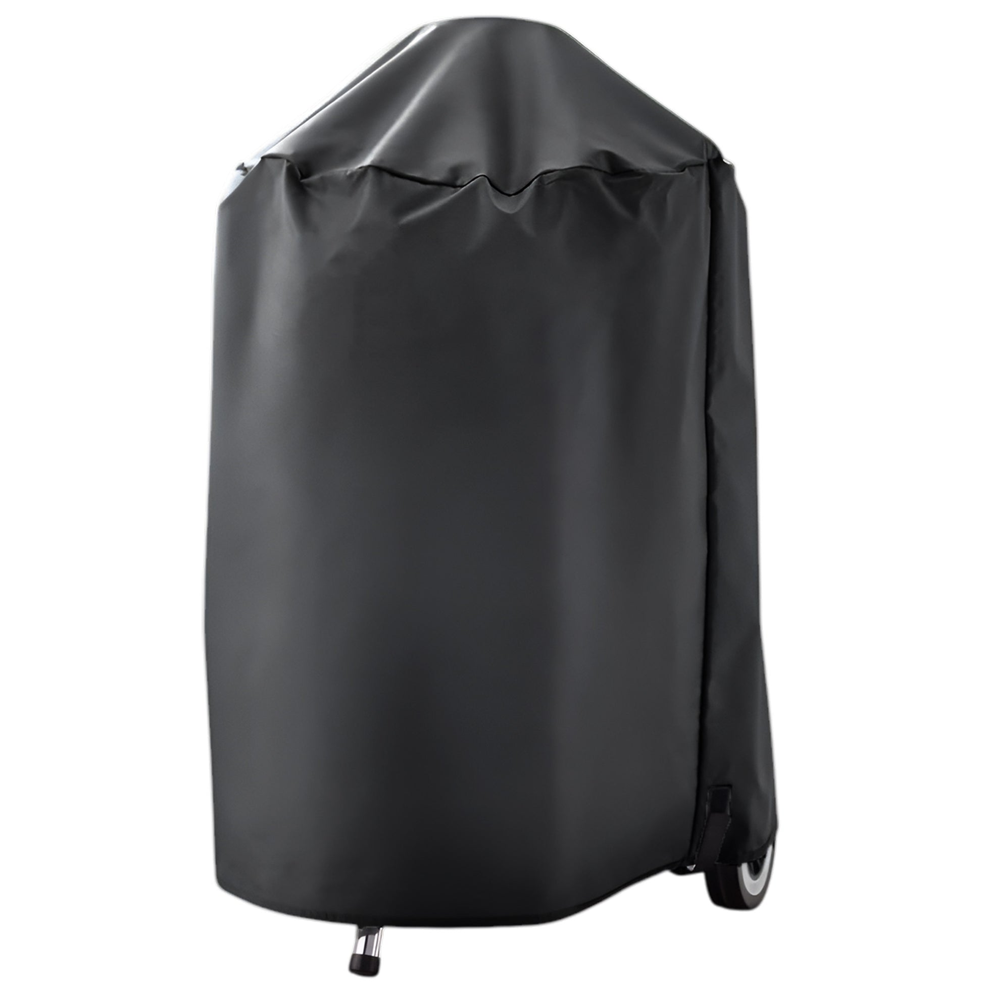 Heavy-duty 600D waterproof BBQ grill cover with Velcro straps for Weber 18-inch Original Kettle charcoal grills.