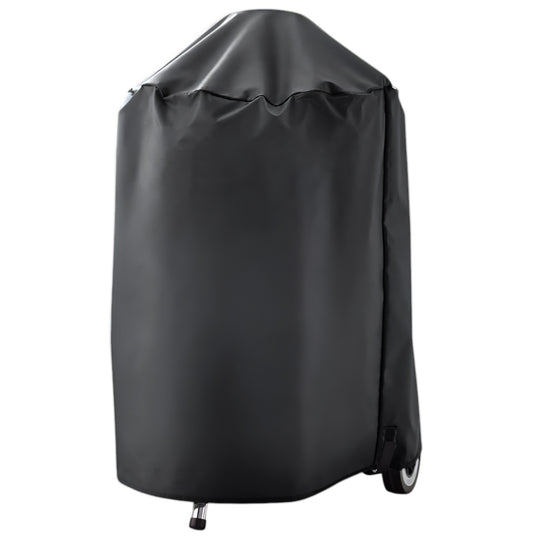 Heavy-duty 600D waterproof BBQ grill cover with Velcro straps for Weber 18-inch Original Kettle charcoal grills.