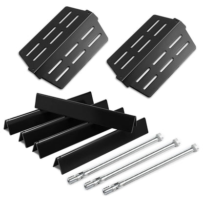 Porcelain 5-pack Flavorizer bars, 3-pack burners & 2-pack heat deflectors kit replacing Weber 7620, 7622 & 62752 for Genesis 300 (310, 320, 330) grills.