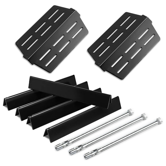 Porcelain 5-pack Flavorizer bars, 3-pack burners & 2-pack heat deflectors kit replacing Weber 7620, 7622 & 62752 for Genesis 300 (310, 320, 330) grills.