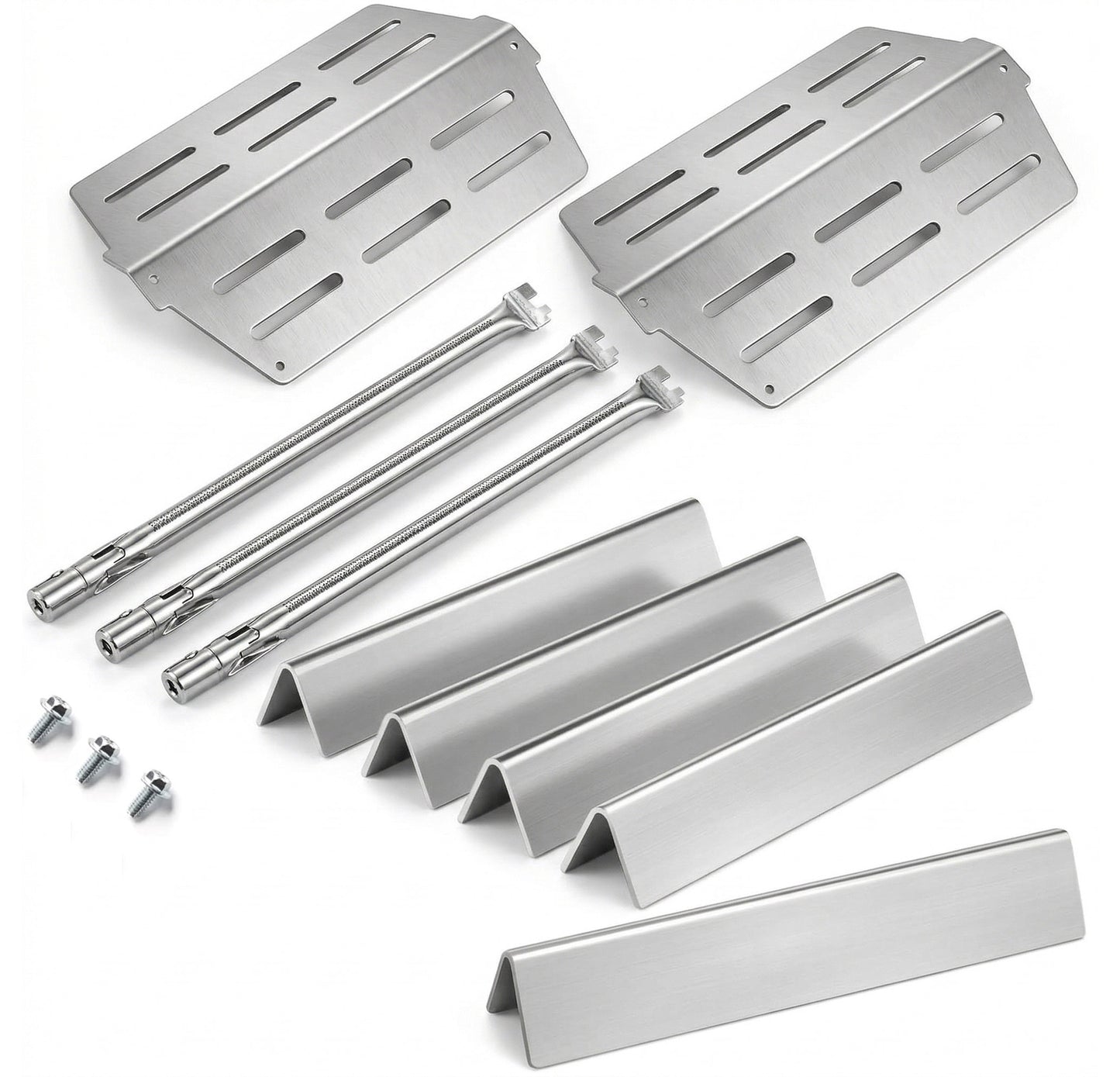 stainless steel 5-pack Flavorizer bars, 3-pack burners & 2-pack heat deflectors kit replacing Weber 7620, 7622 & 62752 for Genesis 300 (310, 320, 330) grills.
