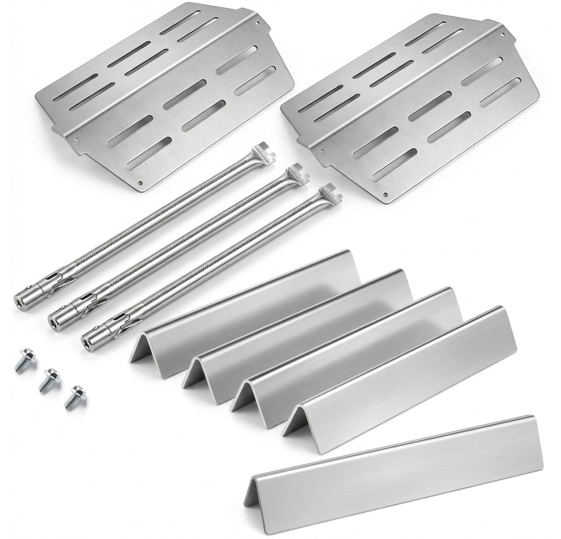 stainless steel 5-pack Flavorizer bars, 3-pack burners & 2-pack heat deflectors kit replacing Weber 7620, 7622 & 62752 for Genesis 300 (310, 320, 330) grills.