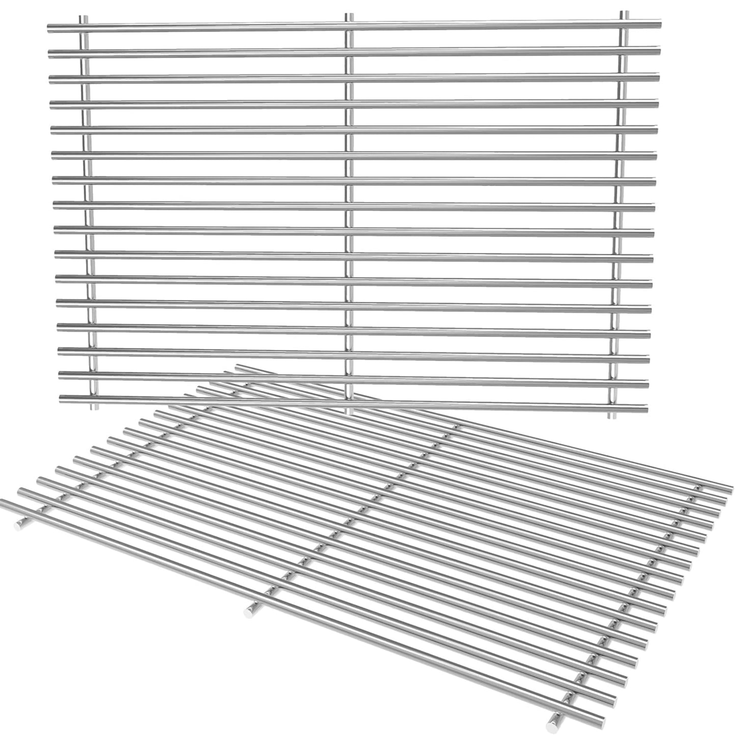 Stainless steel grill grates set replacing Weber 7528 & 7524 for Genesis 300 series gas grills 2-pack.