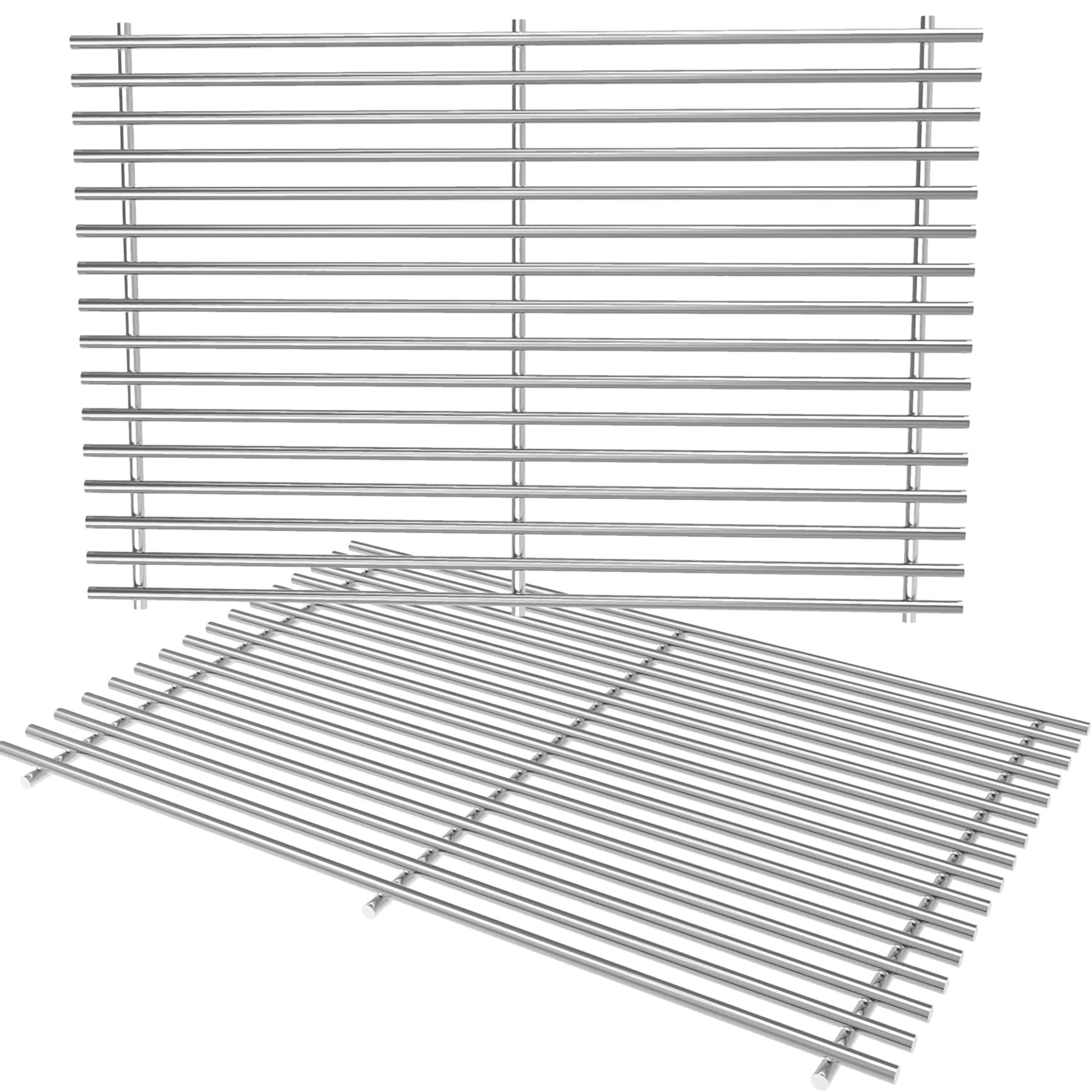 Stainless steel grill grates set replacing Weber 7528 & 7524 for Genesis 300 series gas grills 2-pack.