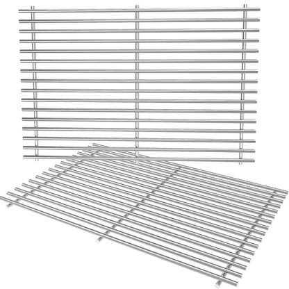 Stainless steel grill grates set replacing Weber 7528 & 7524 for Genesis 300 series gas grills 2-pack.