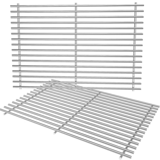 Stainless steel grill grates set replacing Weber 7528 & 7524 for Genesis 300 series gas grills 2-pack.