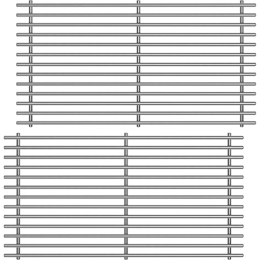 Stainless steel grill grates set replacing Weber 66094 & 66801 for Genesis II 200 & LX 200 gas grills 2-pack.