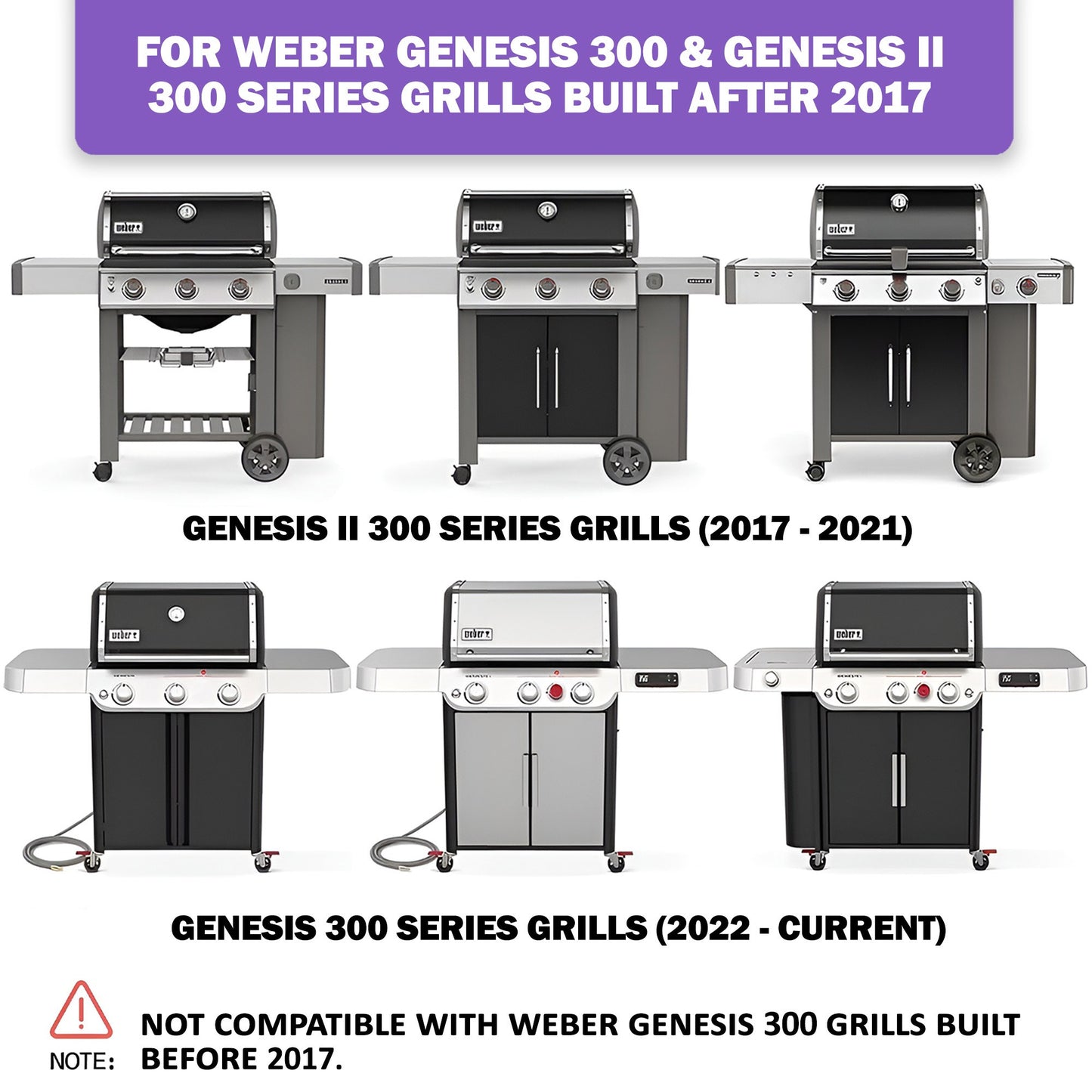 66032 Flavorizer Bars (Põletikaitsed) Weber Genesis II 300 / Genesis II LX 300 seeria jaoks - Genesis II E-310/ E-315/ S-335 Weber grilli varuosad, portselanemailitud teras