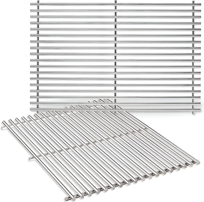 Stainless steel grill grates set replacing Weber 66095 & 66802 for Genesis II 300 & LX 300 series grills 2-pack.