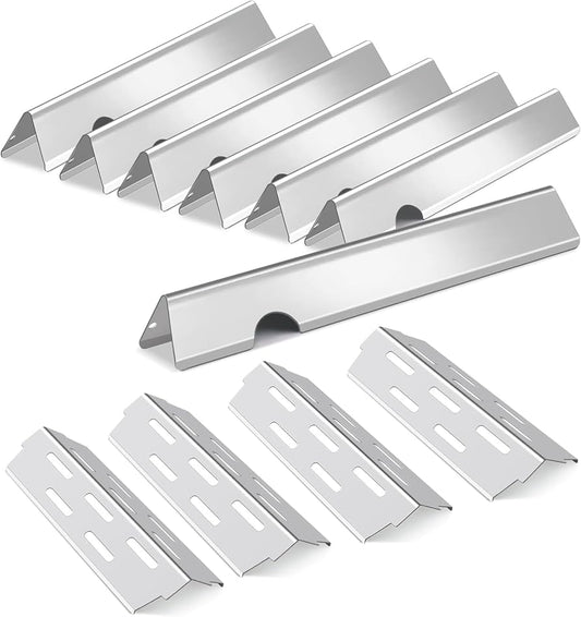 7 flavorizer bars & 4 heat deflectors kit replacing Weber 66033 & 66040 for Genesis II 400 series gas grills.