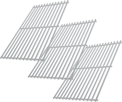 Stainless steel grill grates set replacing Weber 66089 for Genesis II 400 & LX 400 series gas grills 3-pack.