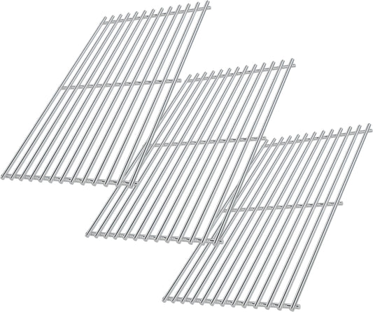 Stainless steel grill grates set replacing Weber 66089 for Genesis II 400 & LX 400 series gas grills 3-pack.