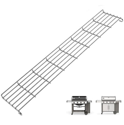 Stainless steel warming rack replacing Weber 66045 for Genesis II 400 series gas grills