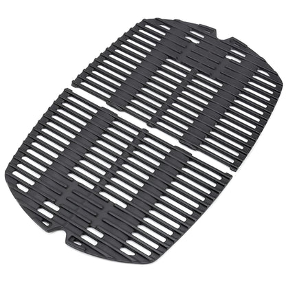 Cast iron grill grates set replacing Weber 7645 for Q200, Q220, Q2000, and Q2200 gas grills 2-piece set.