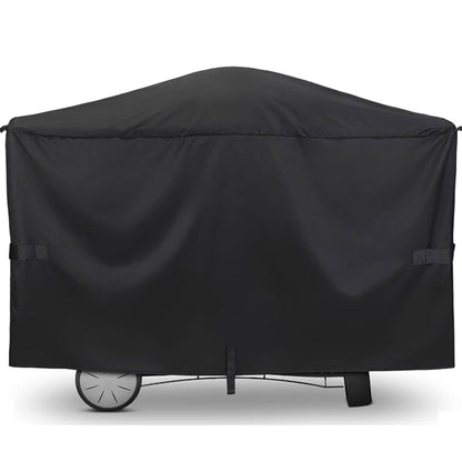 Heavy-duty 600D waterproof BBQ grill cover with Velcro straps for Weber Q2000, Q300 & Q3000 series.