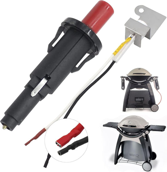 Piezo push-button igniter kit replacing Weber 60092 for Weber Q300 & Q3000 series gas grills