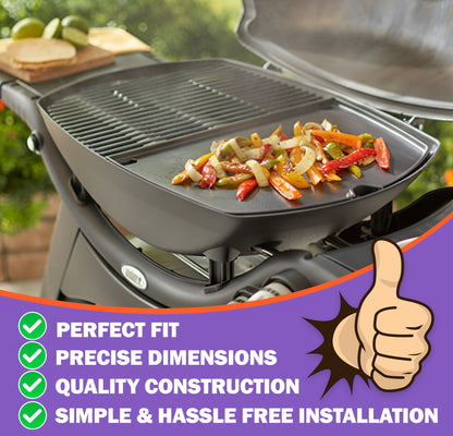 Reservdelar till Weber Q300, Q320, Q3000, Q3100, Q3200-serien (före 2023) – Gjutjärn grillgaller och stekplatta (Ersätter Weber 7646, 6506)