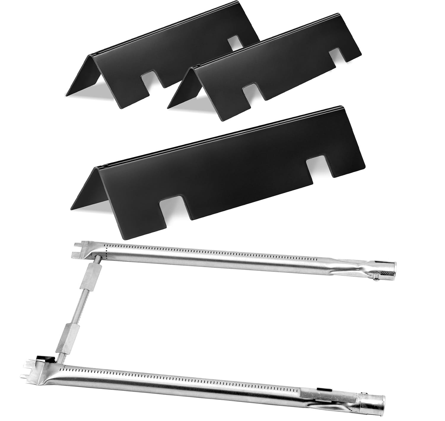 Porcelain flavorizer bars & stainless burners set replacing Weber 7635 & 69785 for Spirit & Spirit II 200 grills.