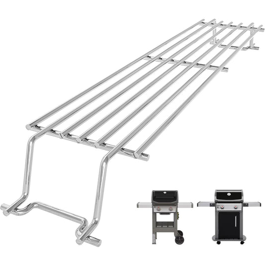 Stainless steel warming rack replacing Weber 7640 for Spirit 200 & Spirit II 200 gas grills.