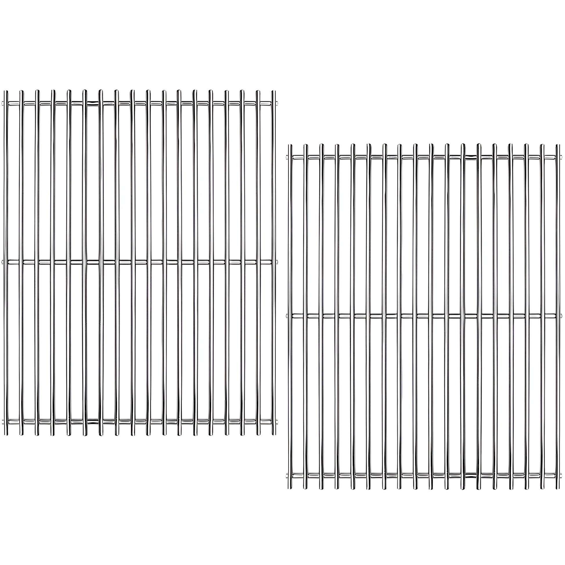 Stainless steel grill grates set replacing Weber 7521 & 7522 for side-control Spirit 200 & Silver A grills 2-pack.