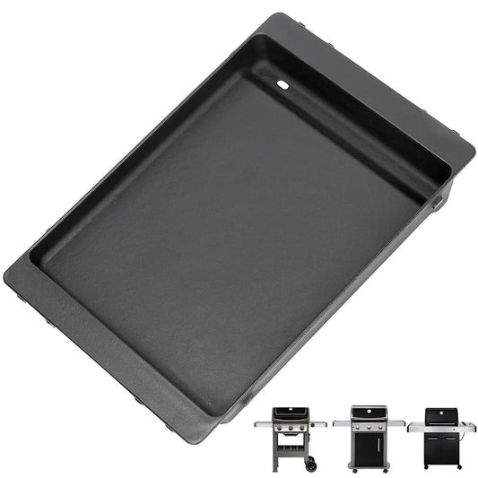 Matte cast iron deep griddle replacing Weber 7658/60012 for Spirit 300, 310, 320, 330, Spirit II, and Genesis grills.