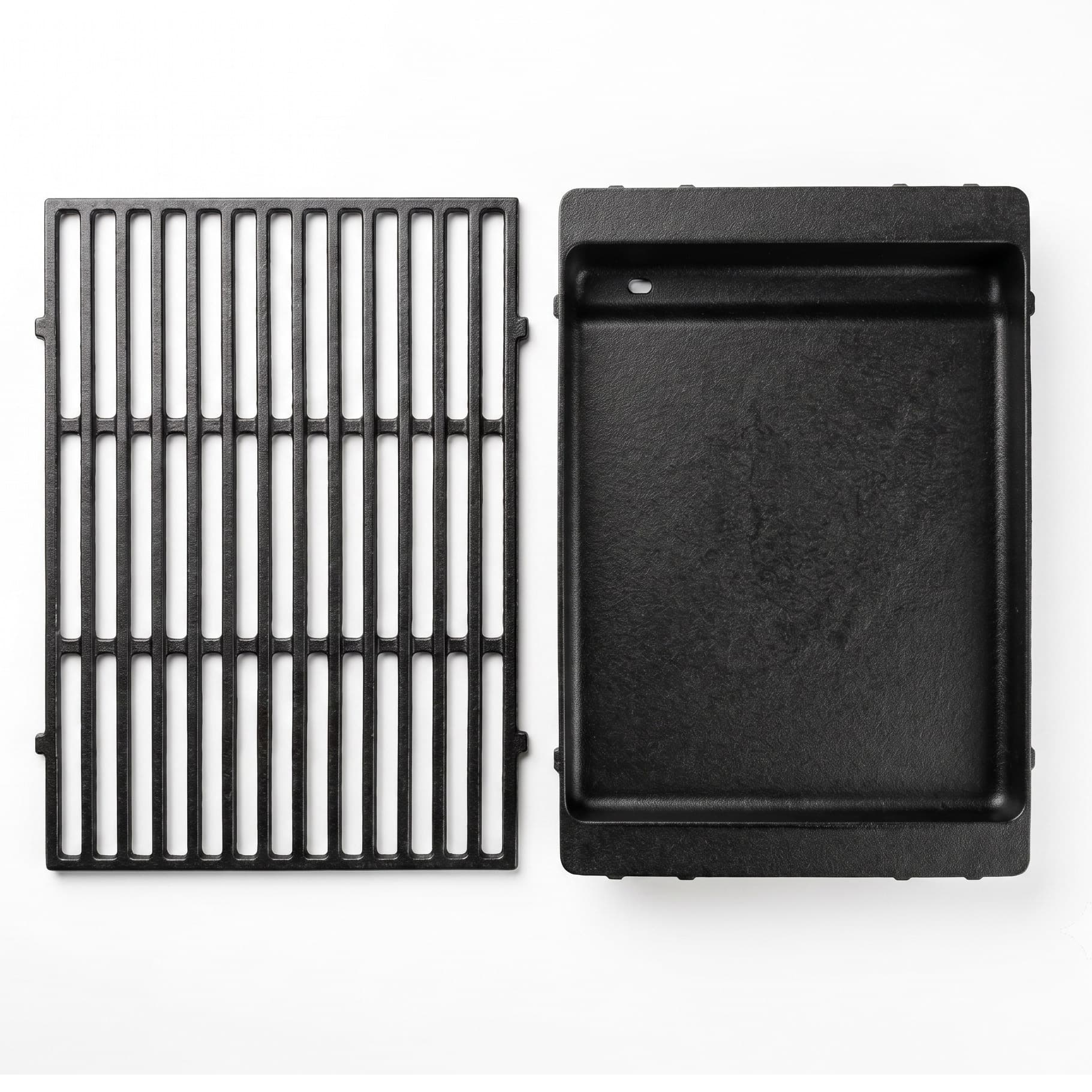 Cast iron grill grate and deep griddle set replacing Weber 7638/7639 for Spirit 300, 400 & Genesis gas grills.