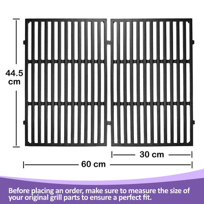 7638 Cast iron Grill Grates for Weber Spirit 300 Series (E-310/E-320/S-310/S-320), Spirit 700, Silver/Gold/Platinum B & C, Genesis 1000-5000 Gas Grills, 44.5 cm x 30.2 cm each