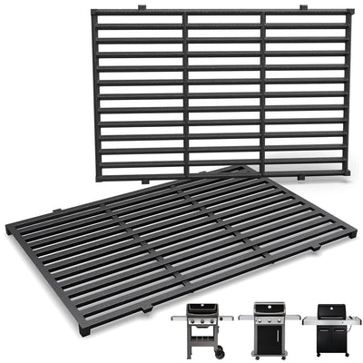 7638 Cast iron Grill Grates for Weber Spirit 300 Series (E-310/E-320/S-310/S-320), Spirit 700, Silver/Gold/Platinum B & C, Genesis 1000-5000 Gas Grills, 44.5 cm x 30.2 cm each