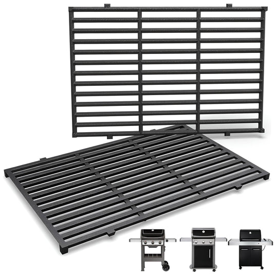 7638 Cast iron Grill Grates for Weber Spirit 300 Series (E-310/E-320/S-310/S-320), Spirit 700, Silver/Gold/Platinum B & C, Genesis 1000-5000 Gas Grills, 44.5 cm x 30.2 cm each