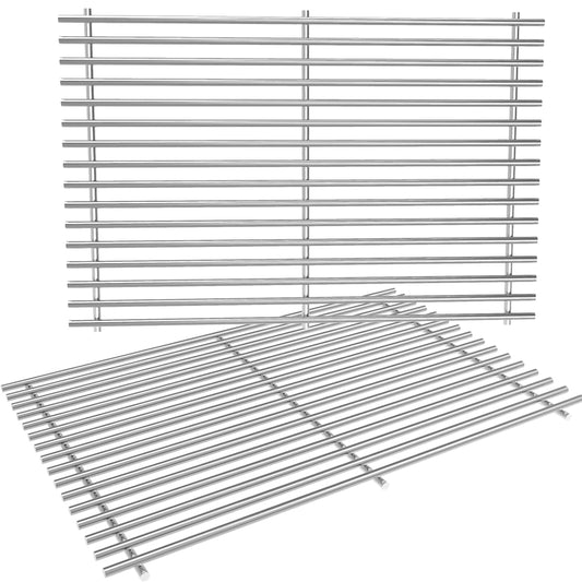 Stainless steel rod grill grates set replacing Weber 7638/7639 for Spirit 300 & Genesis series gas grills.