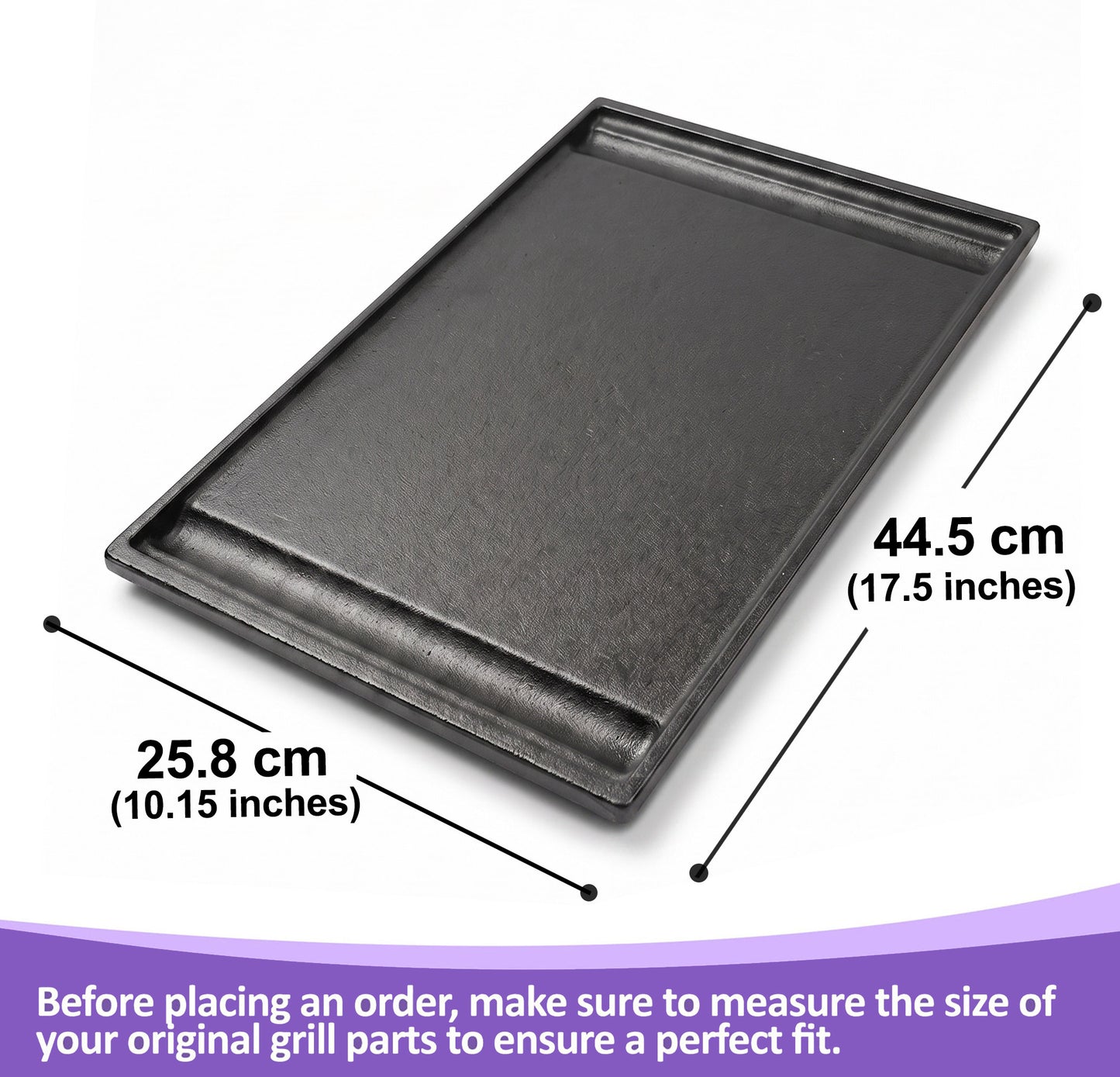 Cast Iron Flat Griddle for Weber Spirit 200 / Spirit II 200 (2013-2024) & Spirit 300 (2025+) Series Grills – Replaces 7637