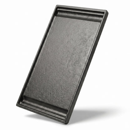 Cast iron flat griddle plate 44.5x25.8 cm replacing Weber 7637 grate for Spirit 200 & Spirit 300 series gas grills.