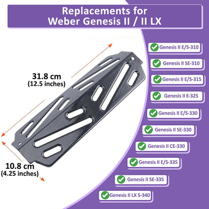 Déflecteur de Chaleur 66040 pour Weber Genesis II 300 / LX 300 - Genesis II E-310/E-315/S-335 Pièces de Barbecue, Acier Émaillé