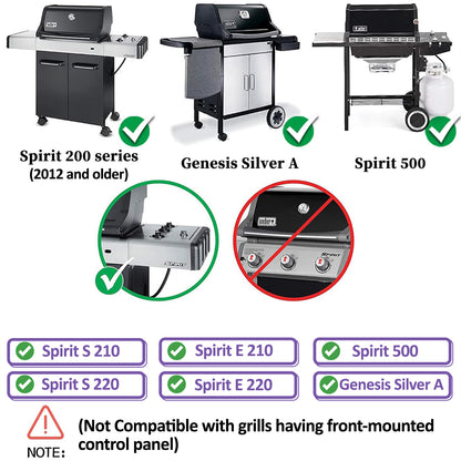 Weber 7522, 38cm Grill Grate Replacement for Spirit 200 Series (E-200, E-210, S-200, S-210), Genesis Silver A, 38cm X 28.6 cm each, (Side-Mounted Controls), Stainless Steel