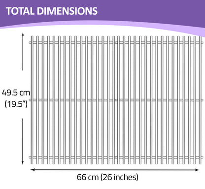 7528, 49.5 cm Replacement Grill Grates for Weber Genesis 300 Series Gas Grills (E-310/E-320/S-310/S-320), 49.5 cm x 33 cm each, Stainless Steel