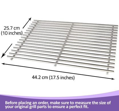 7637 Replacement Cooking Grates for Weber Spirit and Spirit II 200 Series Gas Grills (E-210, E-220, S-210, S-220), 44.2 x 25.7 cm each, Stainless Steel