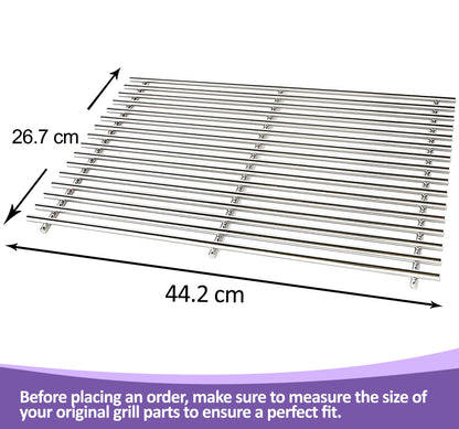 7637 grillrister for Weber Spirit og Spirit II 200-serien gassgriller (E-210, E-220, S-210, S-220), 44,2 x 25,7 cm hver, rustfritt stål